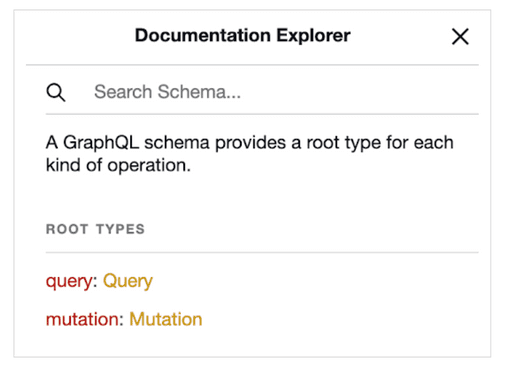 A Screenshot of a GraphQL API Documentation Explorer example